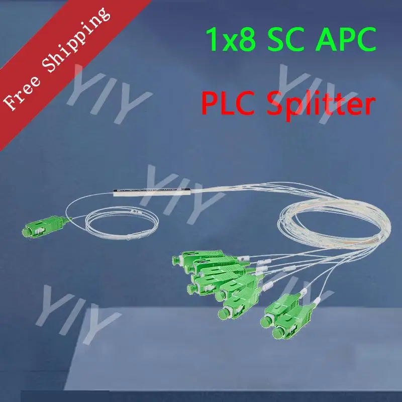 100 Pz/Lotto Plc Splitter Ottico Sc Apc 1X8 Ftth Fibra Ottica Splitter Fbt Accoppiatore Ottico Monomodale Tubo D'Acciaio Spedizione Gratuita