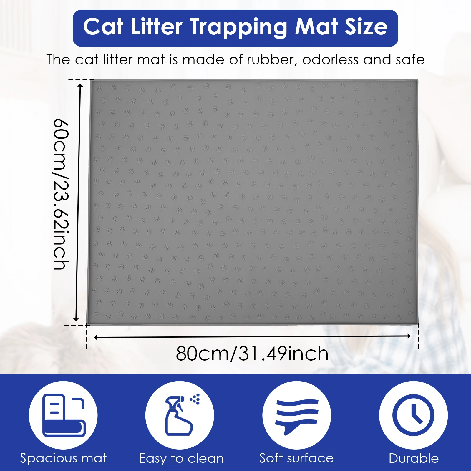 Waterproof Silicone Cat Litter Mat Grey Non Slipping Pet Toilet