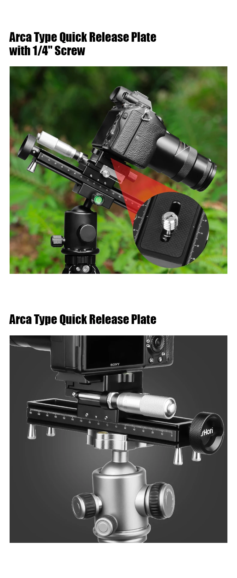 AH-MAG170 170mm Manual Macro Photography Rail Slider With 1/4 Screws Quick Relea