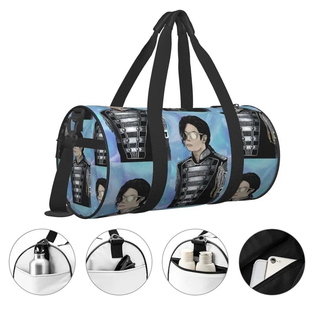 Michael Jackson Musicians Singers Dancers Large Duffle Gym Bag Waterproof Duffle Travel Bags Handbags Fitness bag