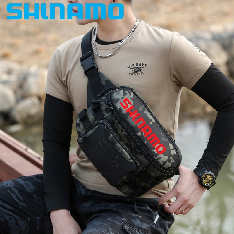 

2023 Fishing Multifunctional Men's Outdoor Waterproof Fishing Bag Hunting Mountaineering Multifunctional Camouflage Satchel