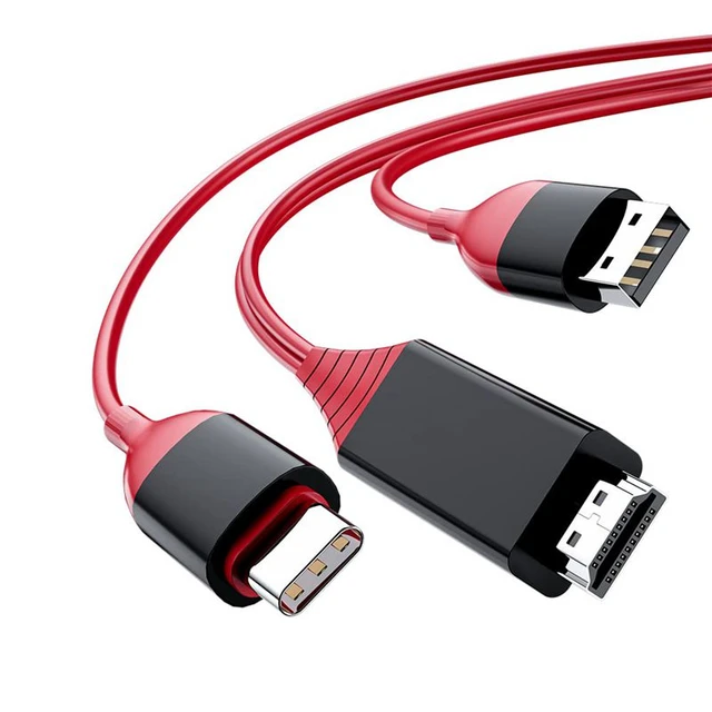  Adaptador HDMI USB tipo C Cable MHL 4K HD Video Convertidor  Digital Cable de carga espejo para iMac MacBook Samsung Laptop Galaxy S21  S20 S10 S9 S8 Note 20 10 LG