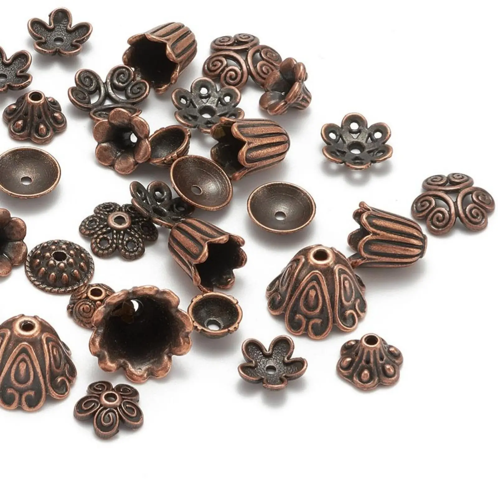 

Pandahall 500g/Lot Mixed Shape Red Copper Tibetan Style Beads Caps Spacer Beads For Necklace Bracelet Jewelry Making Gift