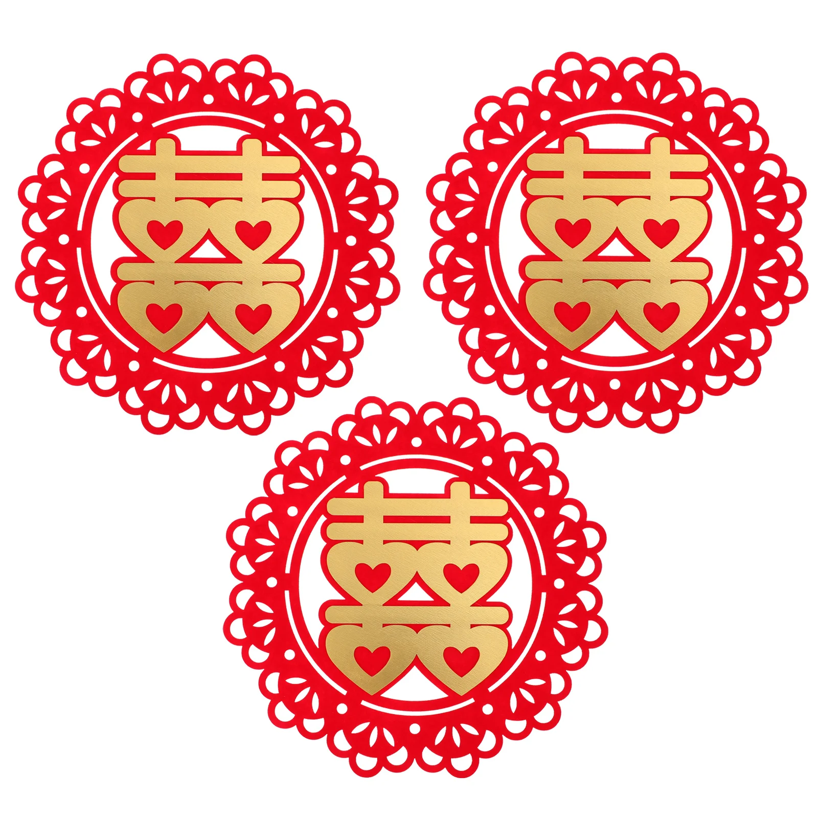 

3 Pcs Wedding Room Decoration Chinese Decorations Supplies New House Decors Front Door