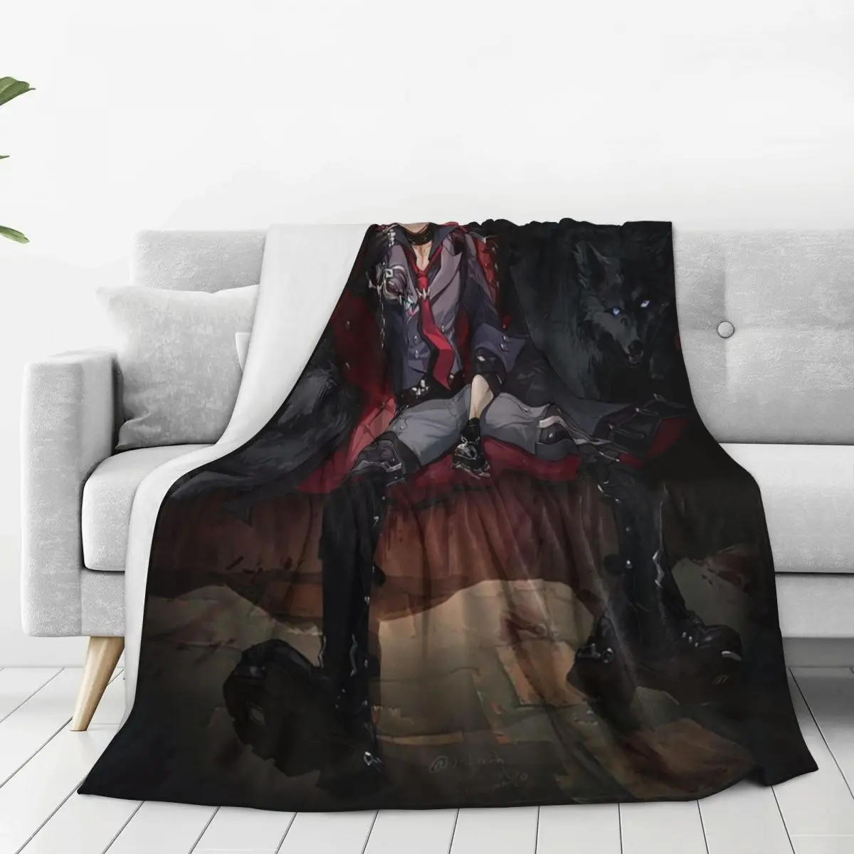 Genshin Impact Wriothesley Risley Blankets Flannel Super Soft Sofa Throw Blankets For Home Bedroom Outdoor Throws Bedspread 2
