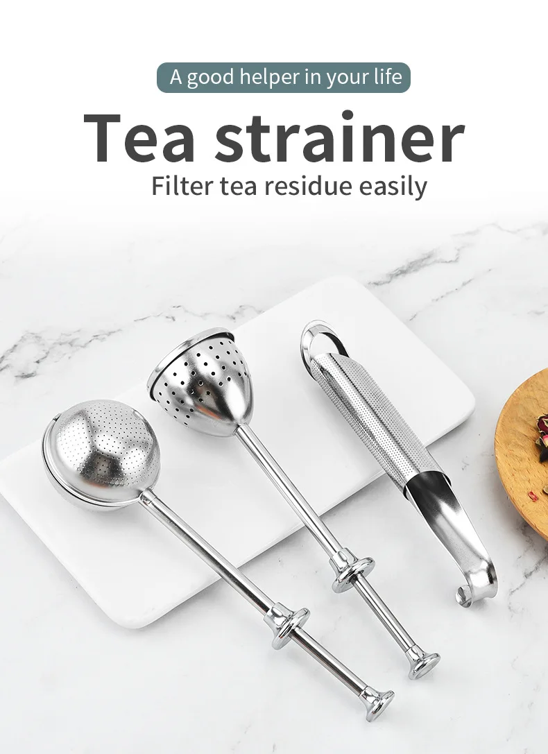 Description Picture 2 of itemStainless Steel Round Tea Ball Infuser Kitchen Telescopic Coffee Cha Strainer Diffuser Spice Herb Sieve Teapot Accessories