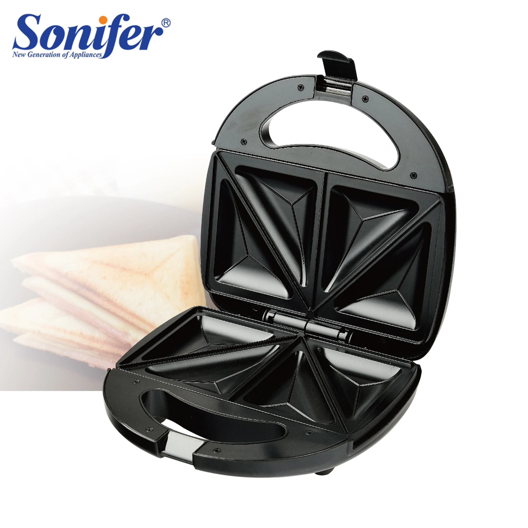 Electric Triangle Sandwich Maker Grill Plate Cooking Kitchen Appliances Breakfast Waffles Machine Non-stick Iron Pan Sonifer
