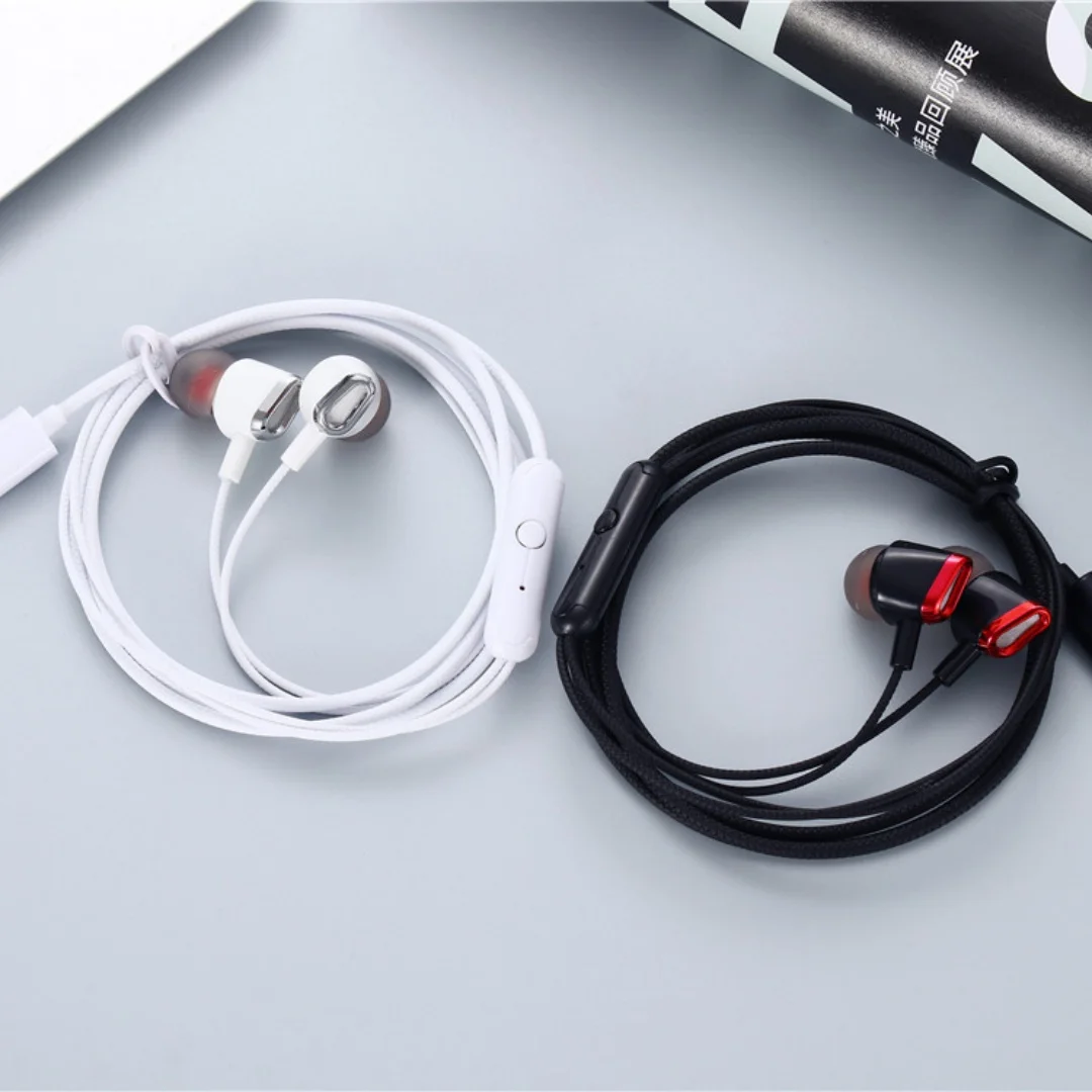 AAA TYPE C Wired Headphones with Microphone HiFi Bass  Earphone Stereo Music Headphone Headset Mp3 Sport Phone Earbuds Micro 6