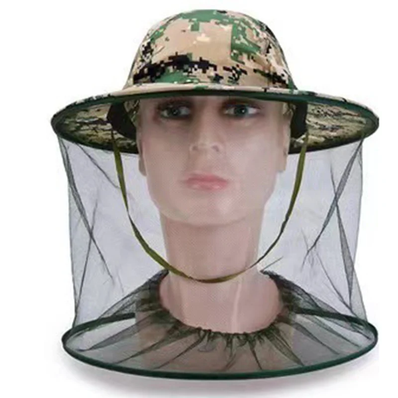 Mosquito Proof Hat Fisherman Hat Fishing Hats Camouflage Male Fishing Hat Anti-bee Insect Anti-mosquito Net