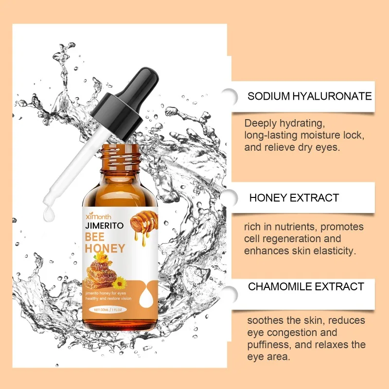Honey Extract Eye Care Solution Moisturizing Smoothing Eyes Fatigue Relief Itchy Eyesight Restore Eyes Vision Dry Relieves Drops