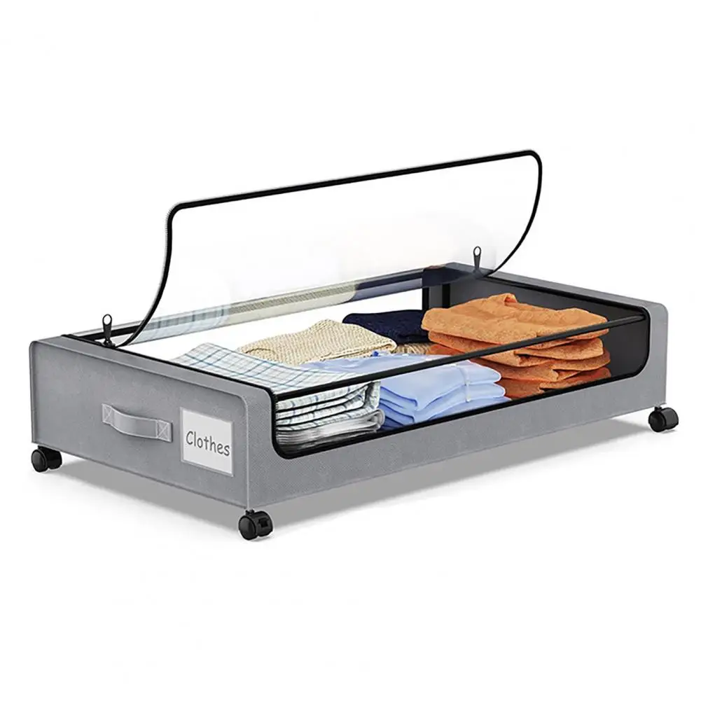 Under-Bed Storage Box Dustproof Handle Design Zipper Closure Blanket Storage Bag With Wheels Large Capacity Under Bed Case 5