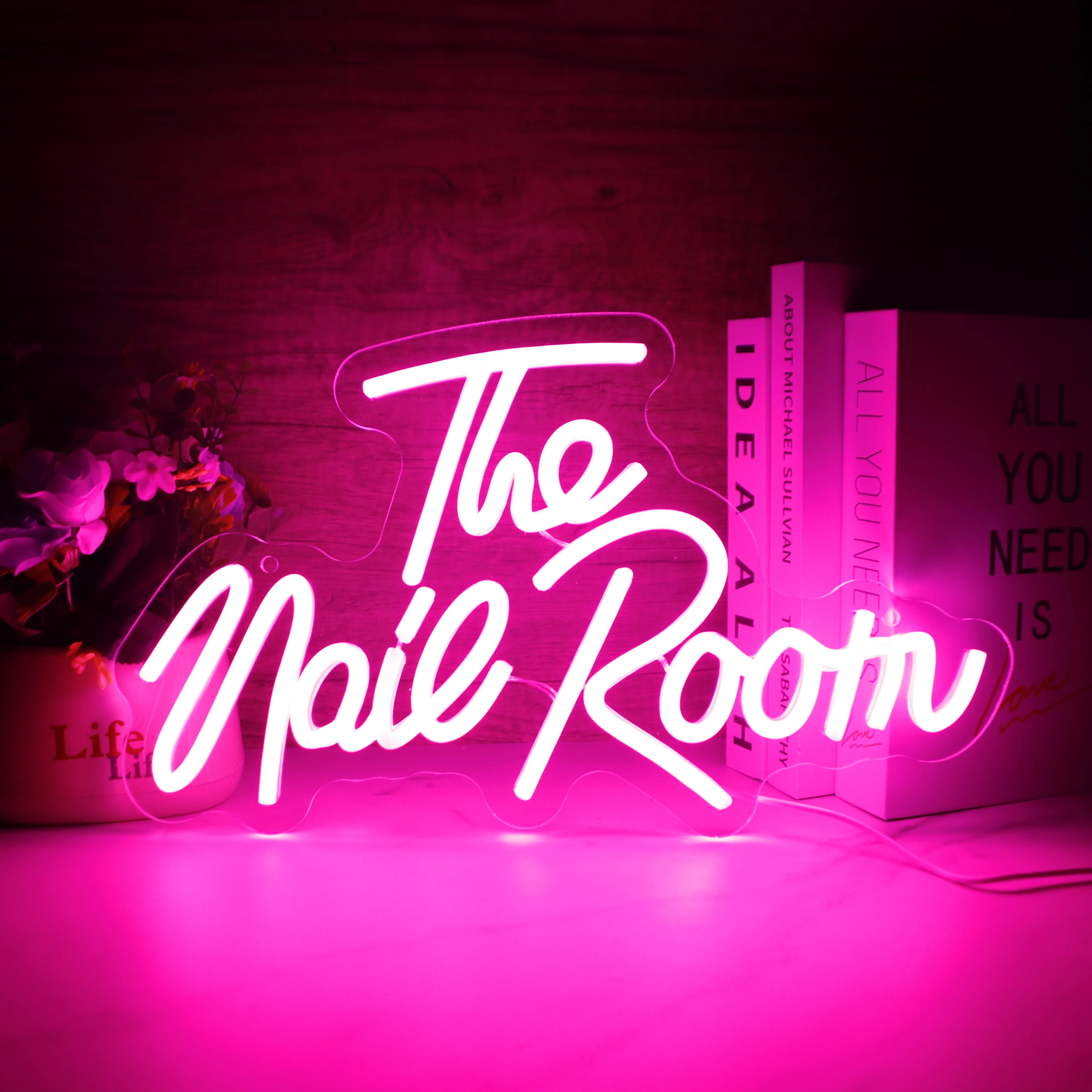

The Nails Room Neon Sign Led Pink Neon Light Up Signs for Wall Decor Usb Neon Lights for Nail Salon Beauty Room Stores Decor
