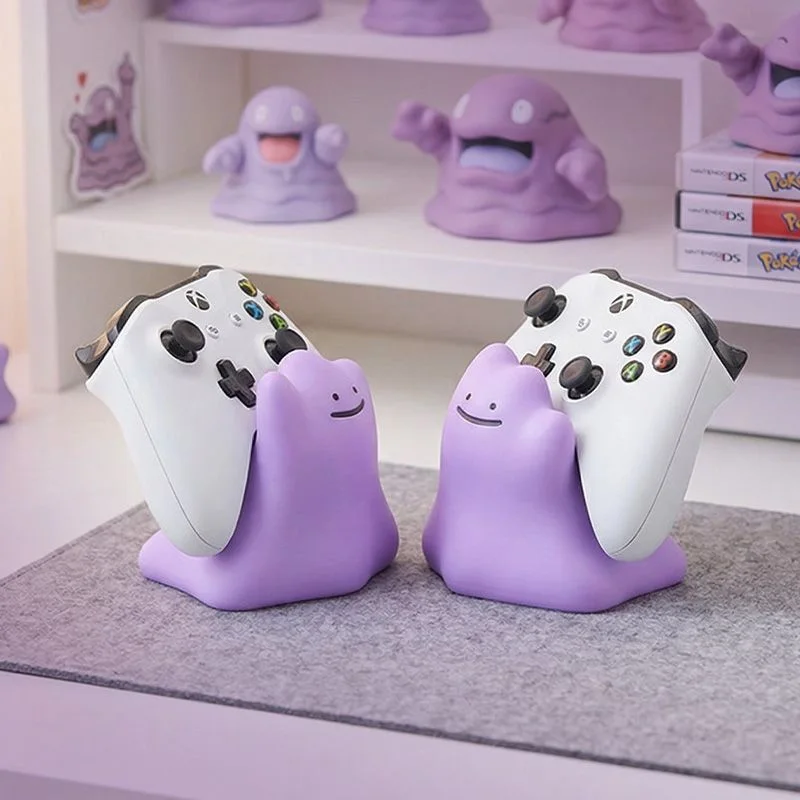 New Pokemon Ditto Universal Game Controller Stand Desktop Display Holder Compatible For Xbox Ps5 Switch Gaming Decor Doll Gift