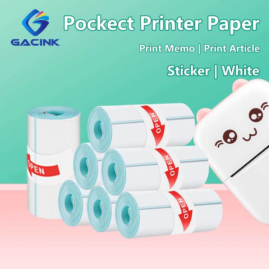 Print-Paper-Mini-Portable-Thermal-Printer-Paper-Sticker-White-Thermal ...