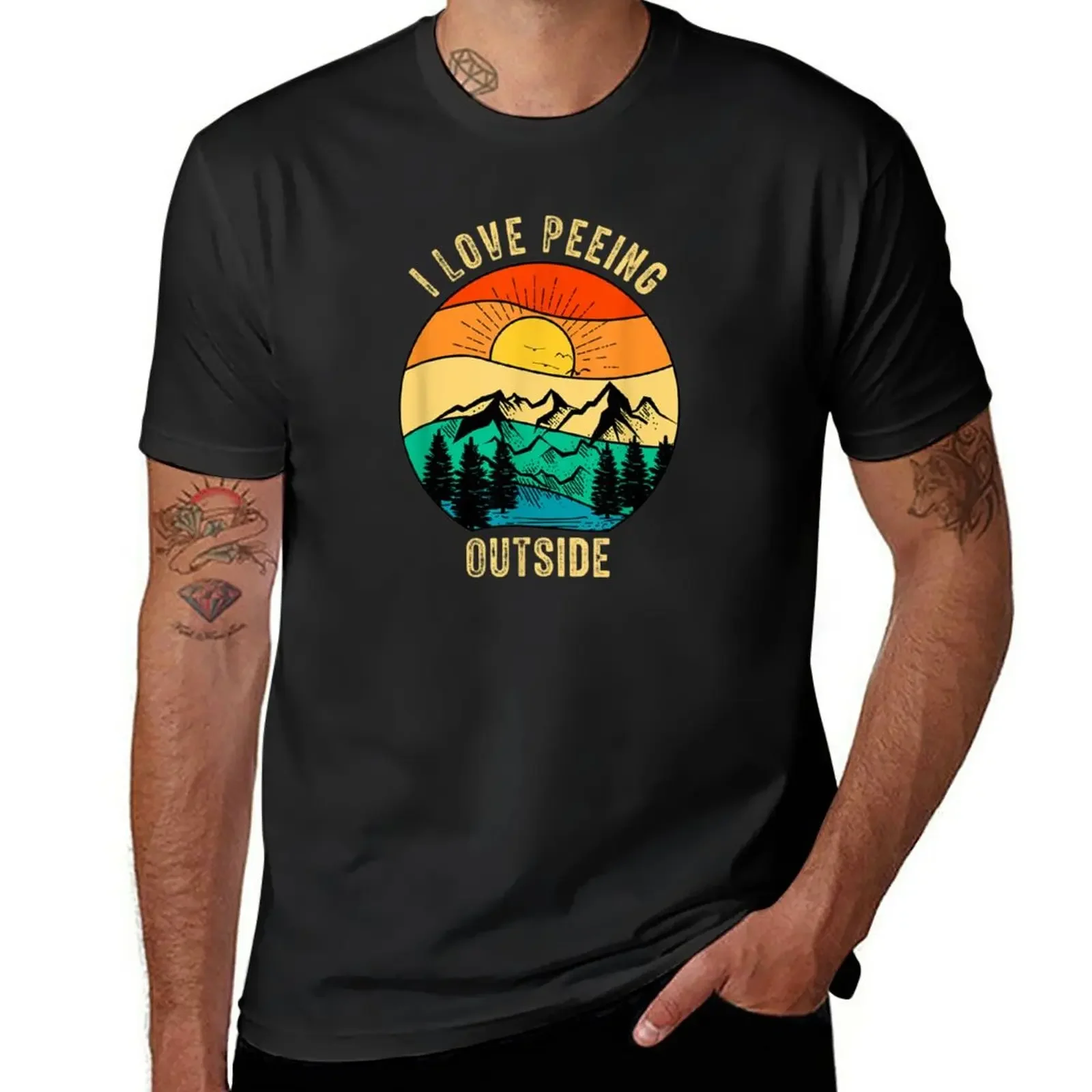 

I Love Peeing Outside camping funny T-Shirt quick-drying tops anime clothes T-shirt men