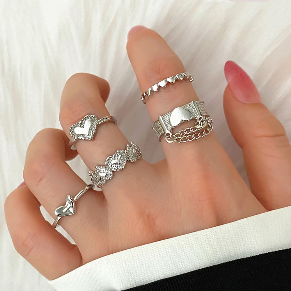 Buy the Sterling Silver and CZ Double Heart Ring | JaeBee Jewelry