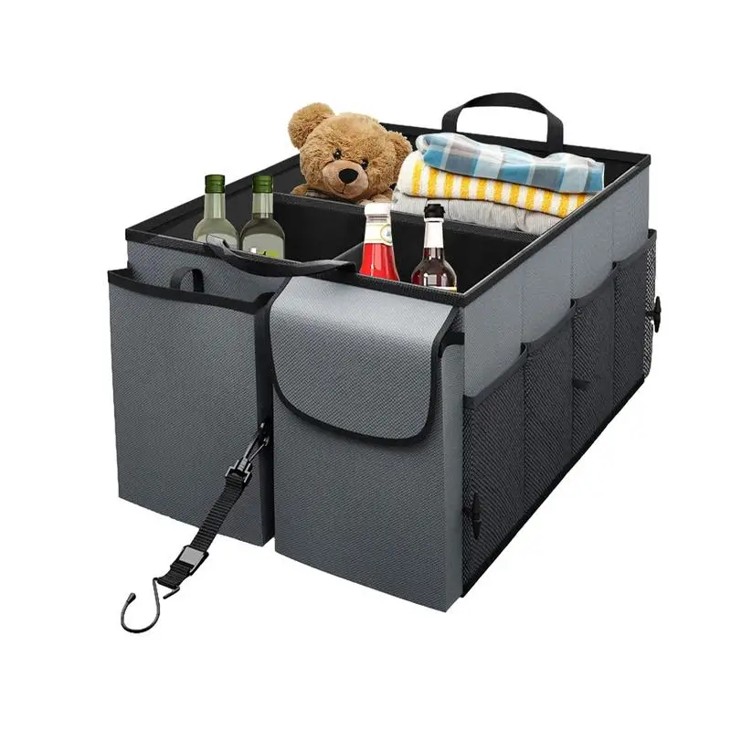 

Органайзер для багажника автомобиля, большая коробка для хранения, автоматическая многофункциональная сумка для хранения инструментов, складная кожаная коробка для аварийного хранения