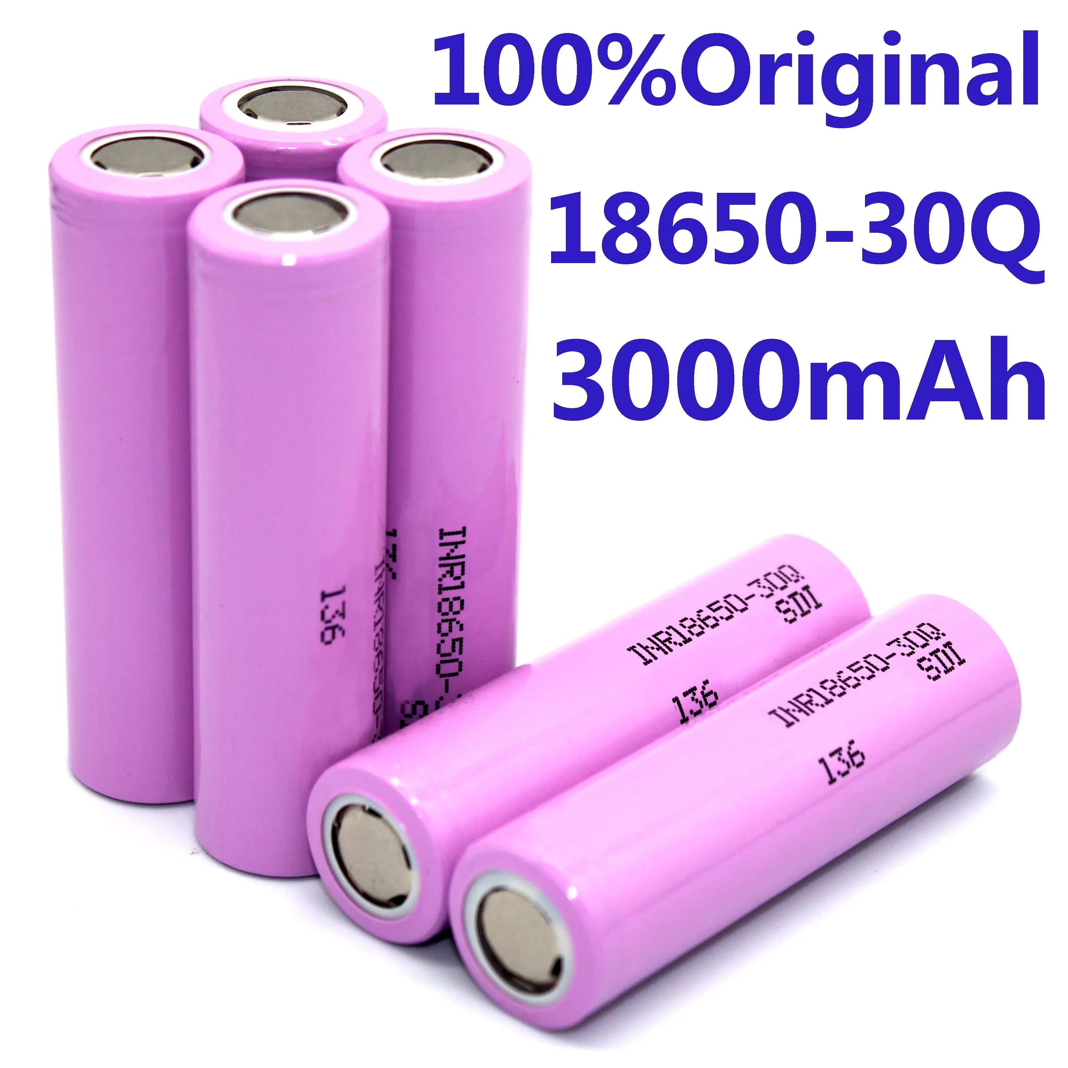 3,7 V 3000Mah 18650 Batterie Fuir Samsung 30Q Inr 18650 30Q 20A Lithium-Ionen-Akku Ersatz Batterie Esterne Fur Samsung