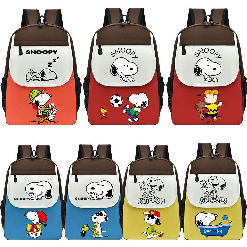 

Kawaii Snoopy Students College Schoolbag Anime Fashion Large Capacity Travel Trendy Laptop Backpack Lightweight Book Bag Gifts