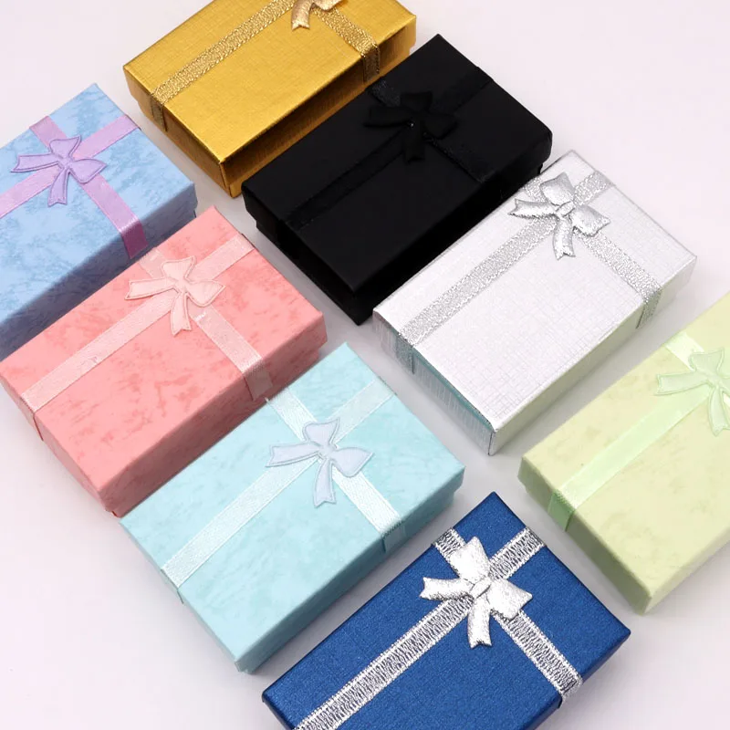 Wholesale 12pcs/lot Assorted Color Jewelry Box 5*8*2.7cm Jewelry Packaging Ring & Earring Pendant Gift Box Free Shipping,JDB-12