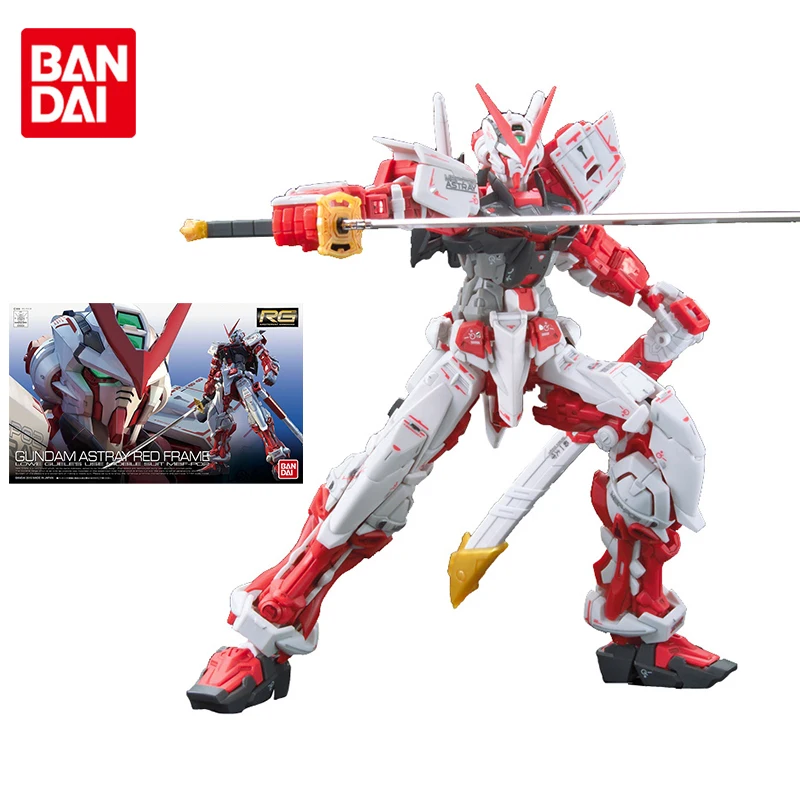 Bandai Gundam Model Kit Anime Figure Rg 19 Mbf-P02 Astray Red Frame Genuine Gunpla Model Action Toy Figure Giocattoli Per Bambini