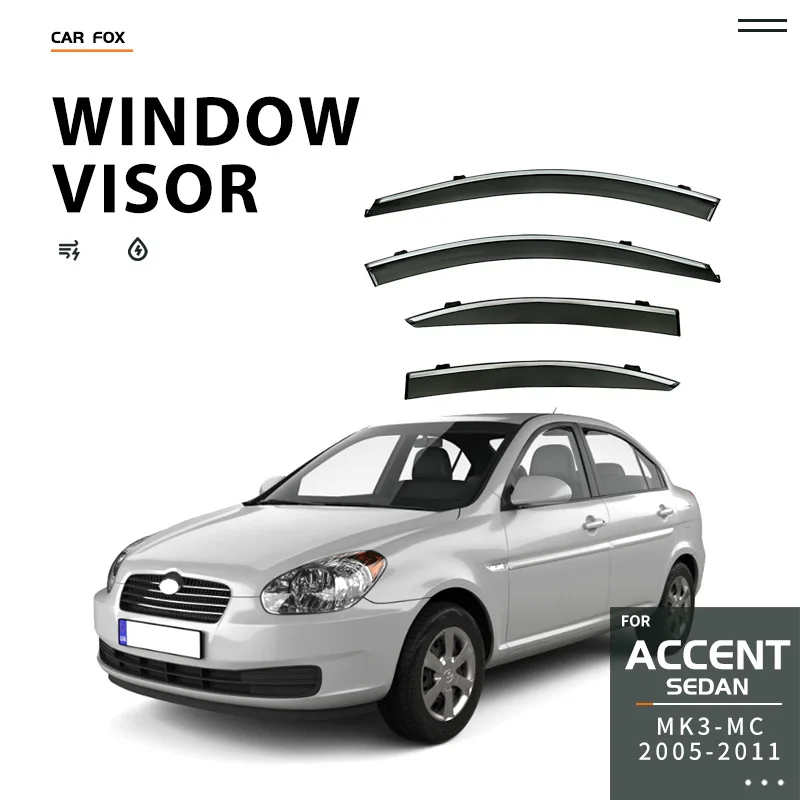 For Accent Verna Brio Window visor Weather Shield Side Window Deflector