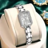 LIGE New Women's Watches Gold Rectangular Dial Quartz Watch Diamond Calendar Waterproof Elegant Original Brand Lady Wristwatch 1
