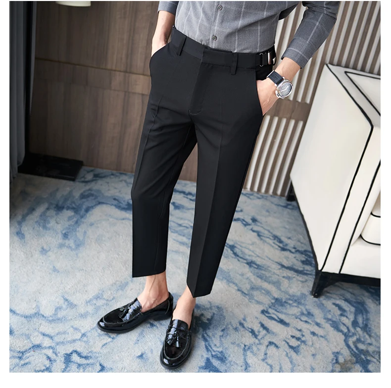 2023 Brand Clothing Men Spring High Quality Leisure Suit Trousers/Male Slim  Fit All Match Formal