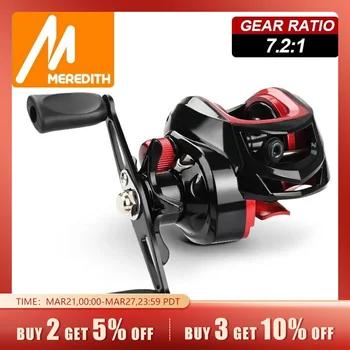 MEREDITH CR Series Fishing Reel Professional Ultra Light 7.2.1 Gear Ratio Carp Baitcasting Wheel Carp Fishing Casting Reel