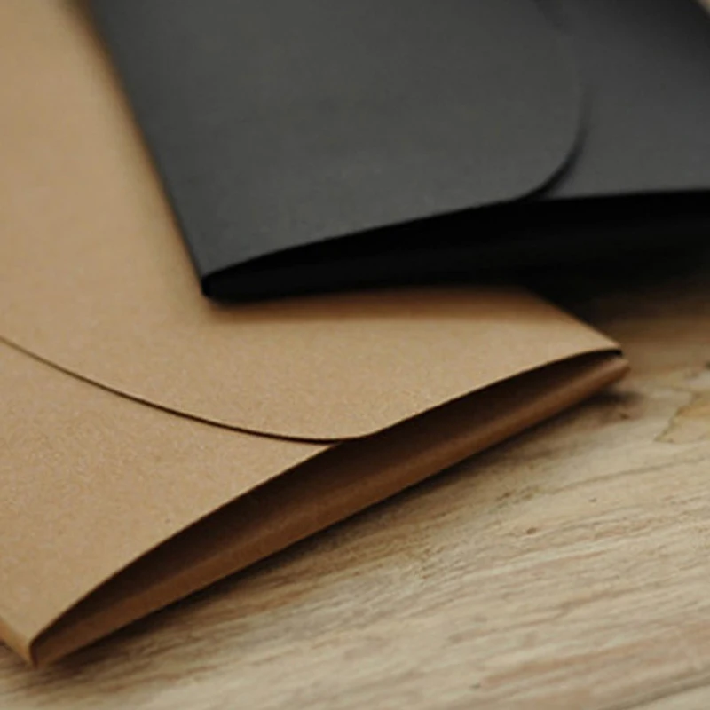 10Pcs 3 Colors Vintage Blank Kraft Paper DIY Multifunction Envelope postcard box Package paper Wedding Invitation