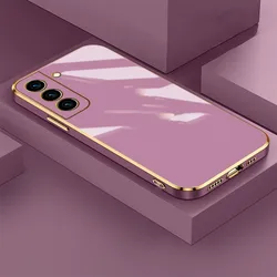 Electroplated Square Frame Phone Case - Sleek and Durable Design for S20 Plus (Purple)