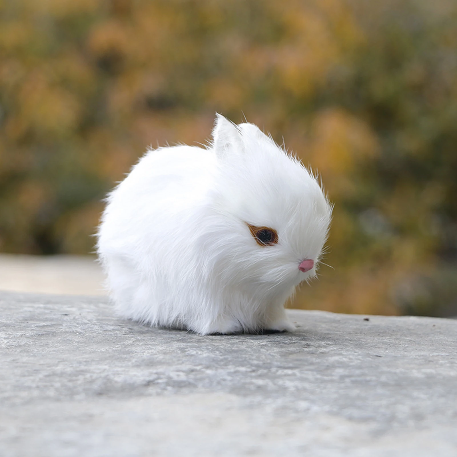 

Faux Mini Fur Bunny Multicolor Cute Realistic Rabbit Animal Model Ornaments Garden Yard Easter Decoration Supplies