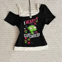 Haut Y2k vêtements haut pour femme hauts mignons avec bretelles femmes recadrée poubelle Y2k 2000s haut court femme femme vêtements Harajuku 2