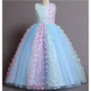 Stunning Little/Big Girls Butterfly Appliqued Flower Girl Birthday Party Pageant Formal Dress 4