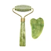 2PC Natural Jade Stone Gua sha Face Lift Roller Gouache Scraper Guasha Massage Tools Facial Body Anti Wrinkle Beauty Massager 6