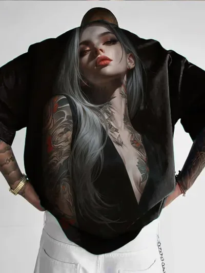New T-Shirt Anime Character Tee 3D Sexy Beauty Printed T Shirts Loose Casual Men's Female Clothing Fashion Short Sleeve