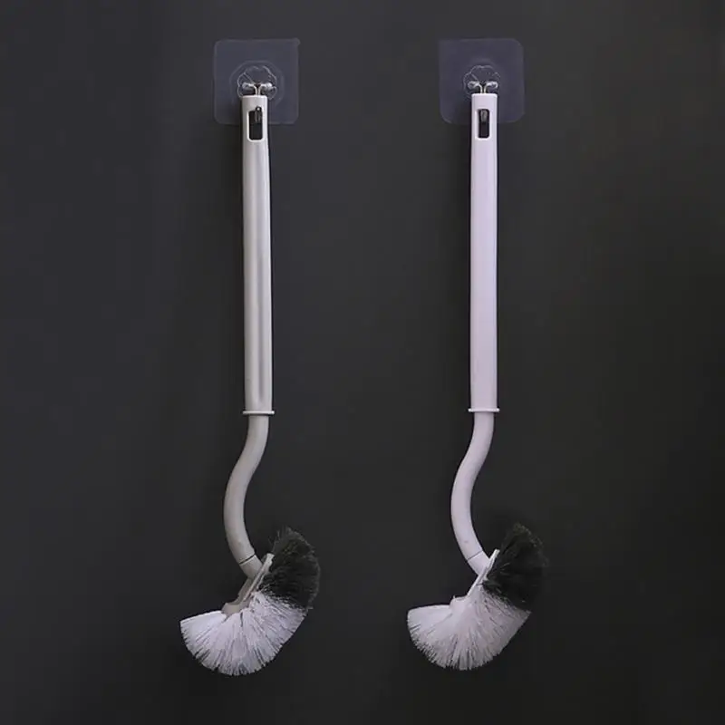 

1pc Toilet Cleaning Brush Long Handle Toilet Brush Without Dead Ends Double Side Bathroom Cleaning Brush Bathroom Supplies