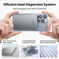 PISEN ATL Cell Qi2 15 Вт Беспроводной ультратонкий магнитный внешний аккумулятор 10000 мАч PD 20 Вт с быстрой зарядкой для Magsafe iPhone — изображение 4