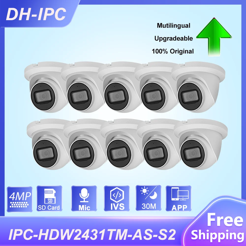 Dahua 4Mp Starlight Dome Ip Camera Ipc-Hdw2431Tm-As-S2 Poe Microfono Integrato Slot Per Scheda Sd Ir30M Ivs Cctv Telecamera Ip Di Videosorveglianza