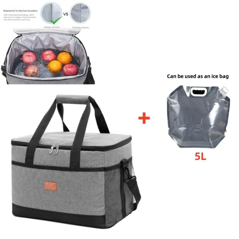 15/25/35L Soft Cooler Bag With Hard Liner 5L Water Bag Large Insulated Picnic Lunch Bag Box Cooling Bag for Camping BBQ