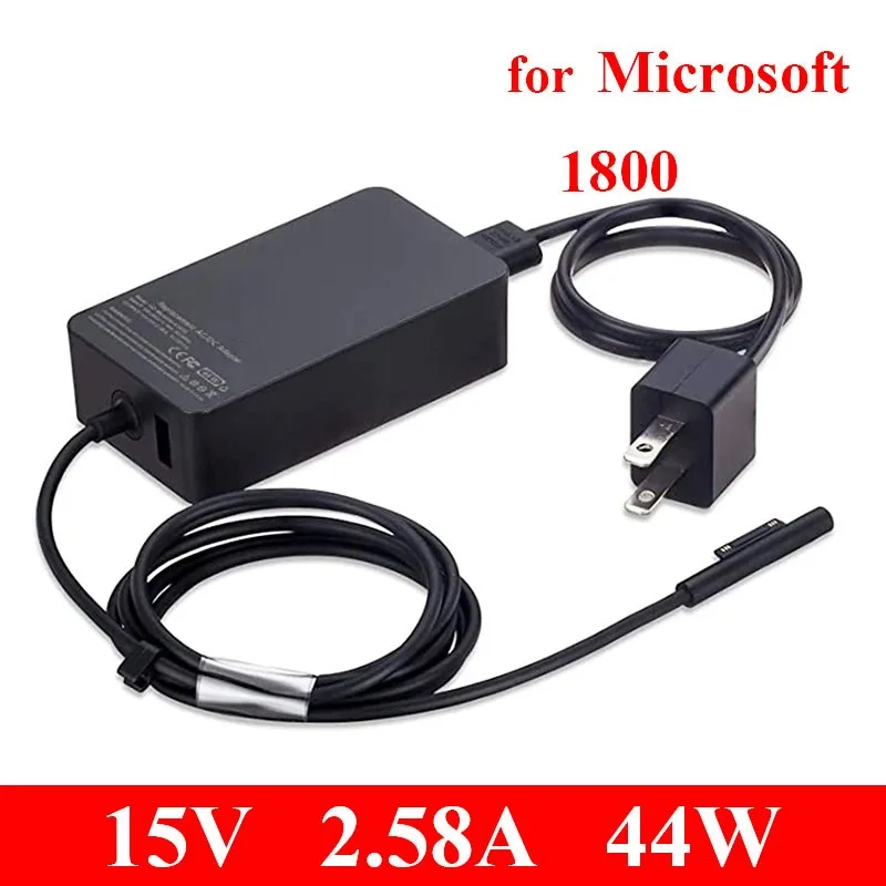 Per Microsoft Surface Pro Charger 44W 15V 2.58A Alimentatore Adattatore Ca Compatibile Surface Pro6/5/4/3 Modello 1769 1796 1800 1724