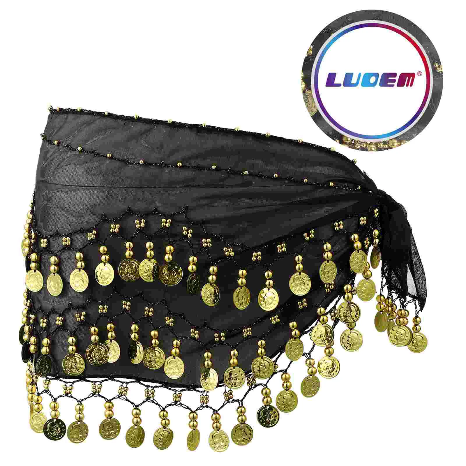 Waist Belt Chiffon Hip Scarf With Coins Dancer Outfit Costume Accessories Sports Wear Clothing Sportswear Dancewear