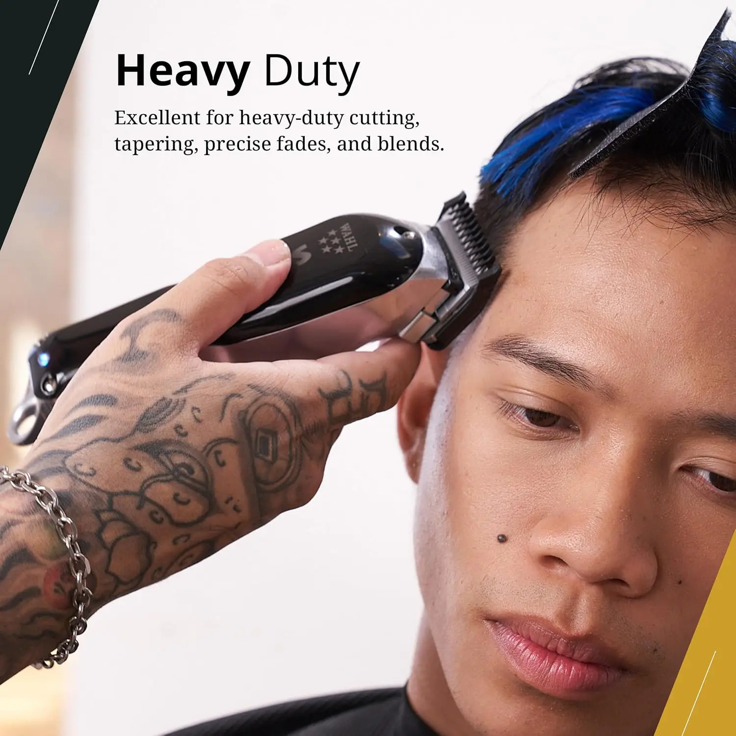 Professional 5 Star Cordless Senior Clipper, Precision Fade Blades, Metal Housing, 80-Minute Run Time