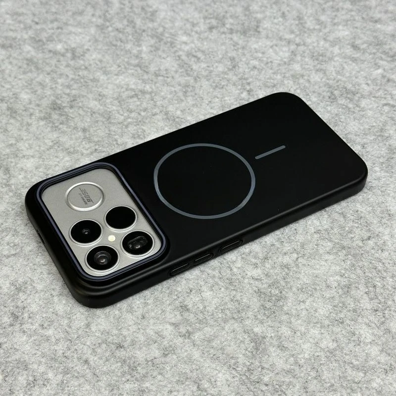 Magnetic Solid Color Liquid Silicone Shockproof Phone Case