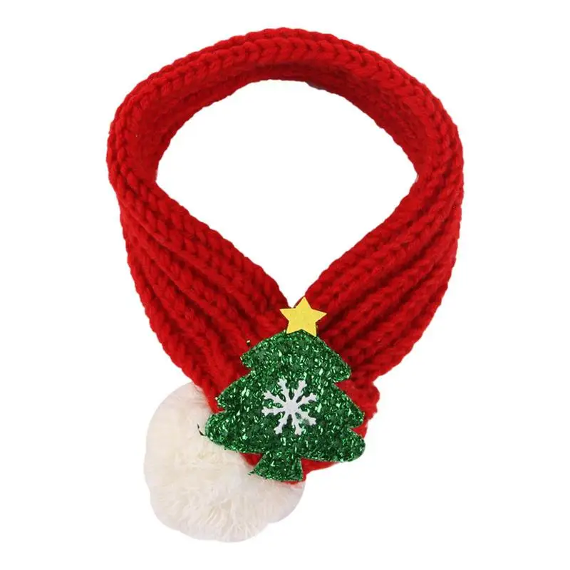 

Шарф для маленьких собак, банданы, зимний теплый вязаный плюшевый шарф без узлов, создает Рождественское настроение для кукол, собак и щенков