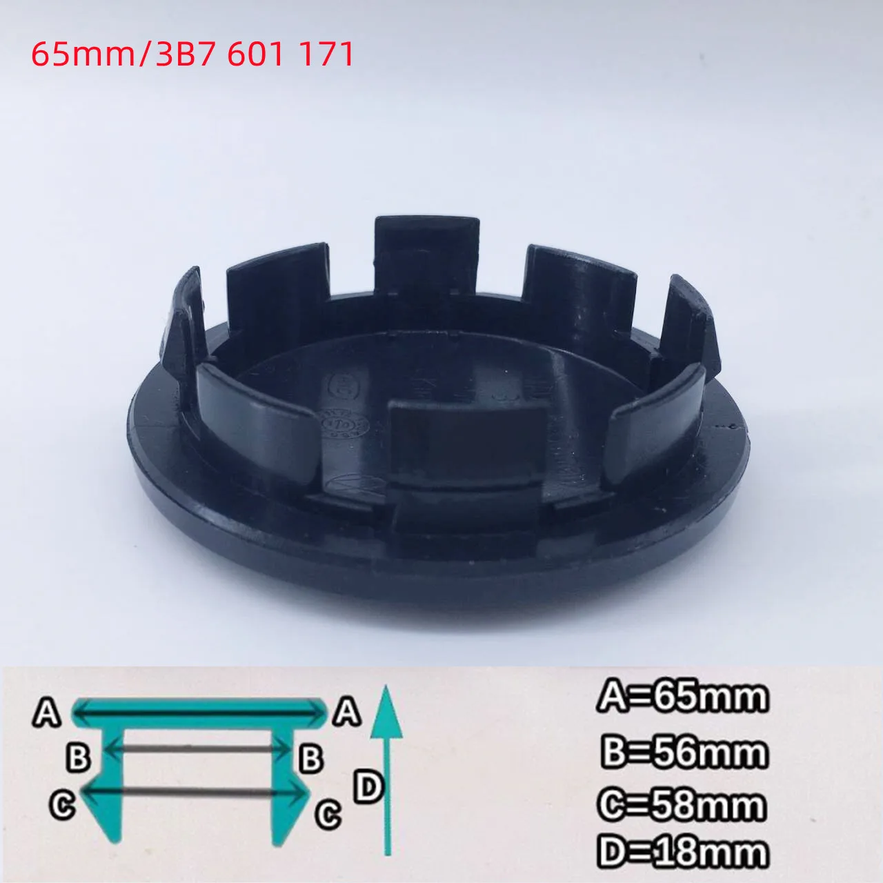 10PCS Full Black Wheel Center Caps Hub Covers - Car Styling Accessories