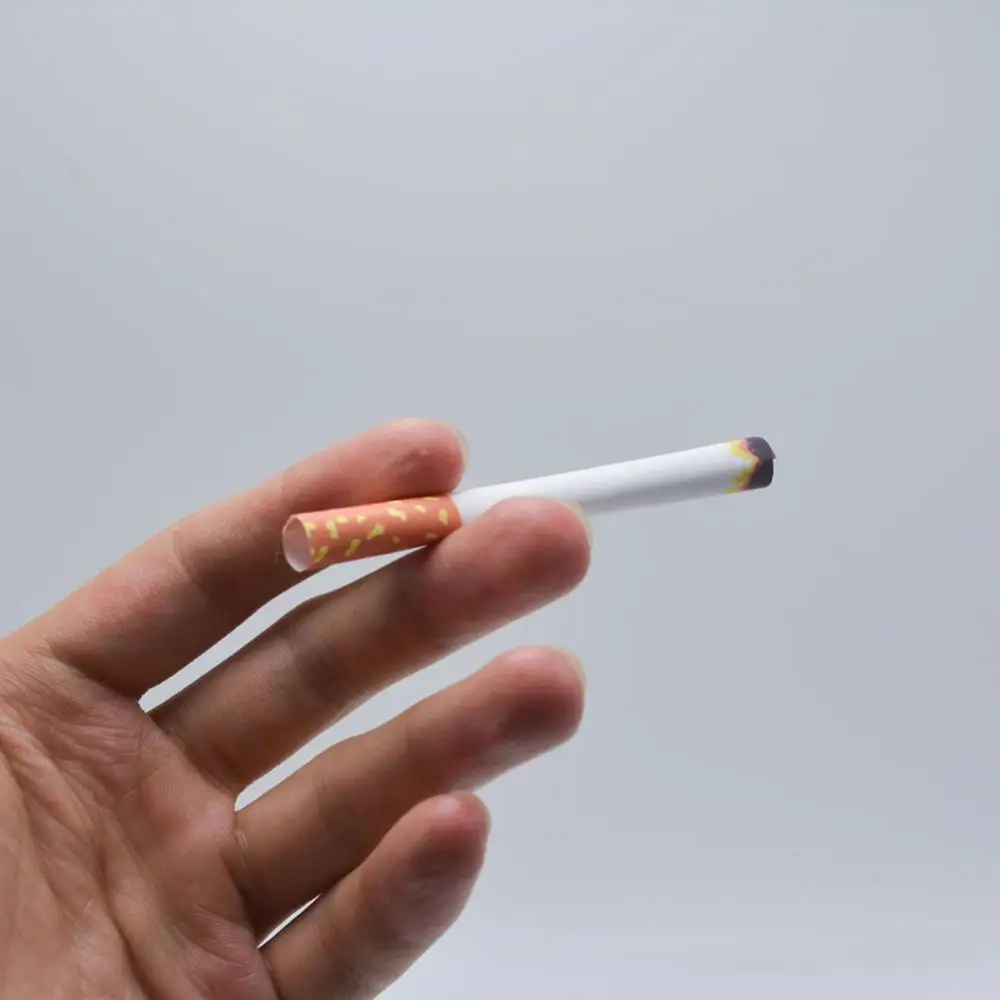 2Pcs Funny Fake Smoking Cigarette Lint End Practical Jokes Trick Prank Toy Party Holiday DIY Toys Cosplay Cigarette Tricky Toys