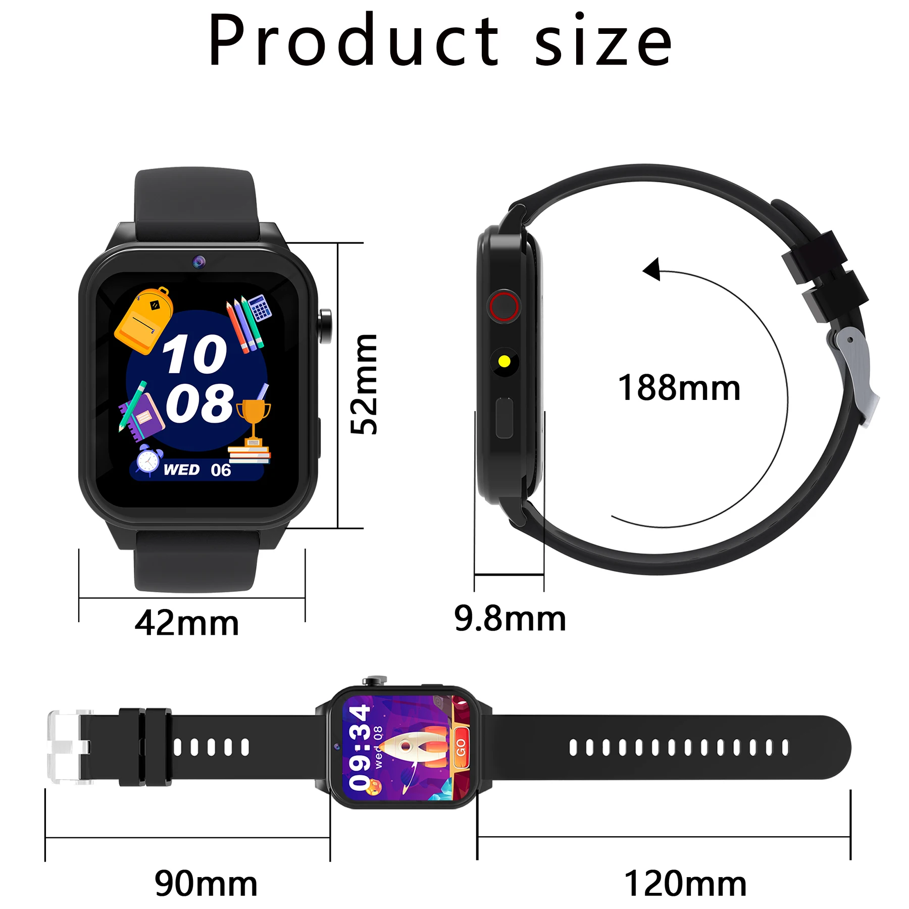 2026 New Children Smart Watch Alarm Clock LED Flashlight Waterproof Kids Watches Camera Take Photo Puzzle Games Smartwatch Girls 6