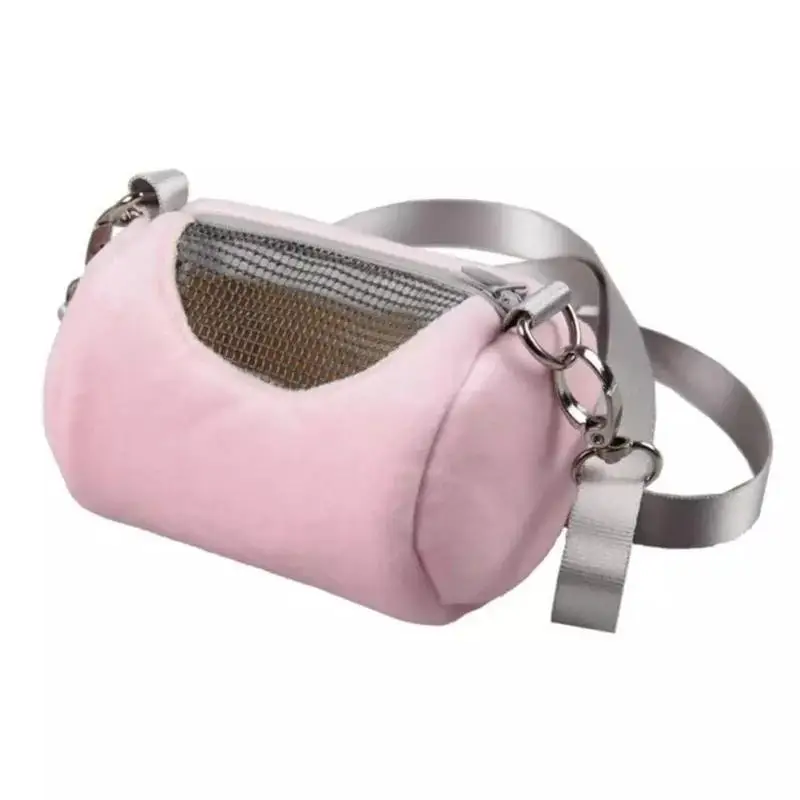 Hamster Carrier Cute Bag Small Pet Outing Cylinder Shoulder Guinea Warm Breathable Bed Squirrel Hedgehog House Cage Nest Supply