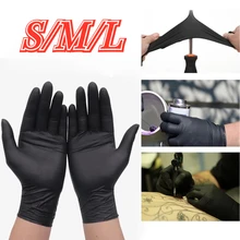 

Comfortable Disposable Mechanic Laboratory Work Glove Black Safety Work Nitrile Gloves Kitchen Waterproof Cleaning Gloves